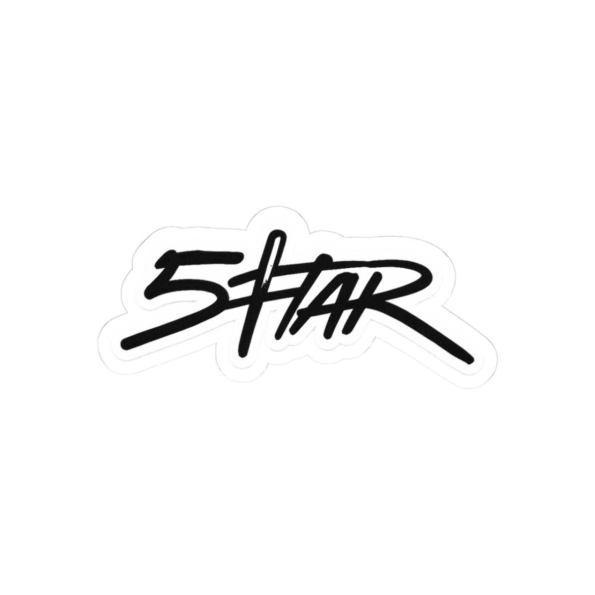 Plaqueboymax Five Star 5Star FiveStar White on Black Sticker - Official stickers merchandise