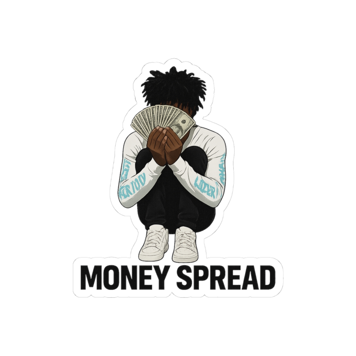 Lazer Dim 700 Laced Max (plaqueboymax/5$star/lazer Dim 700) 'money Spread' Print Sticker - Official stickers merchandise