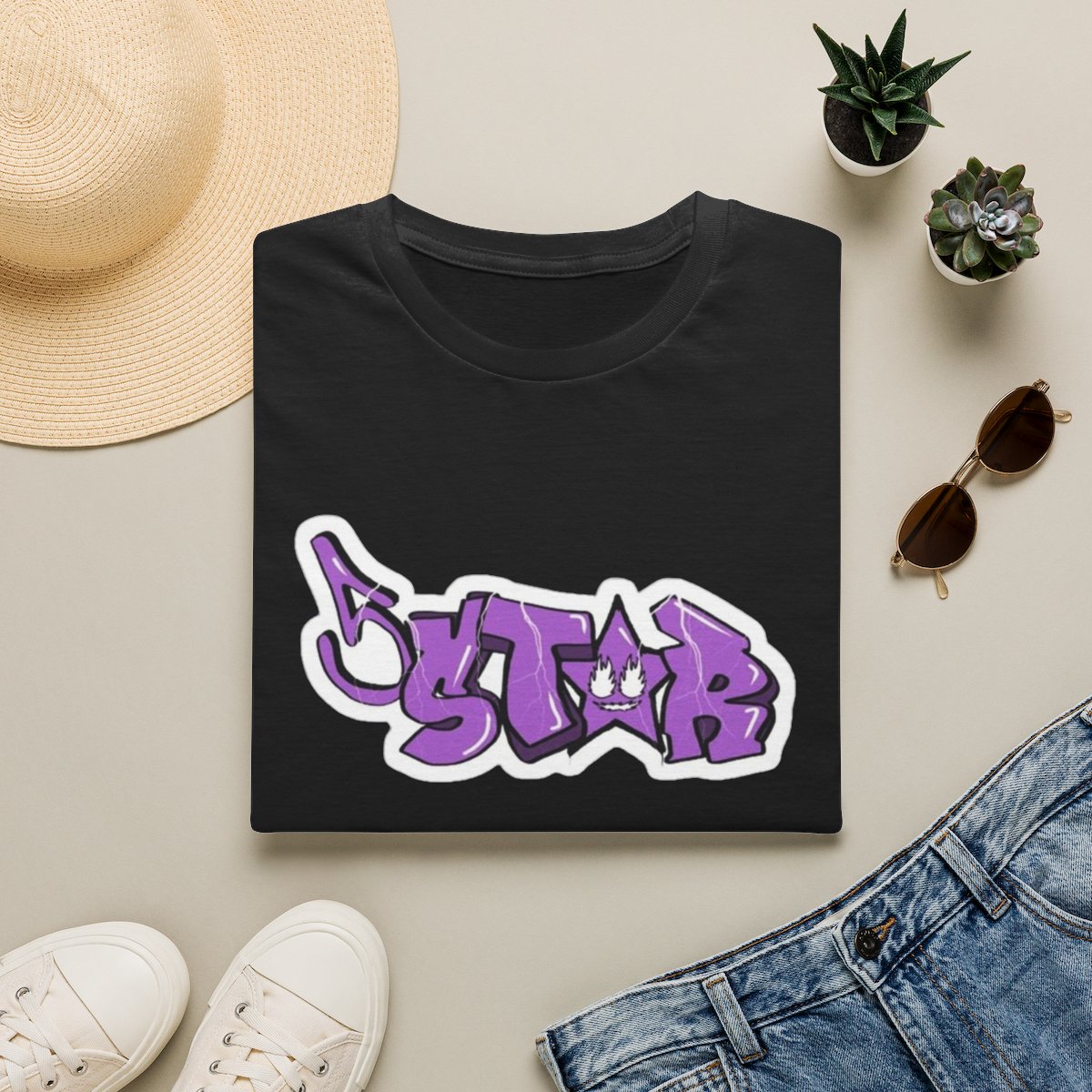 Purple Graffiti Star T-Shirt | Street Art Urban Style | Plaqueboymax