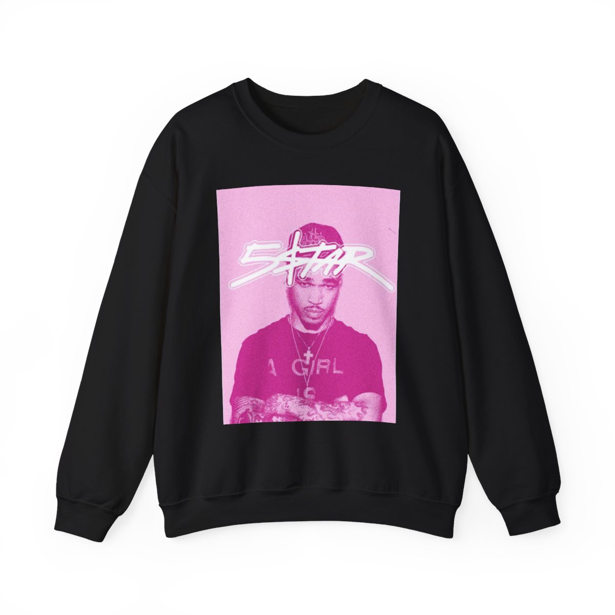 Neon Pink Portrait Sweatshirt | Vaporwave Photo Graphic | Plaqueboymax